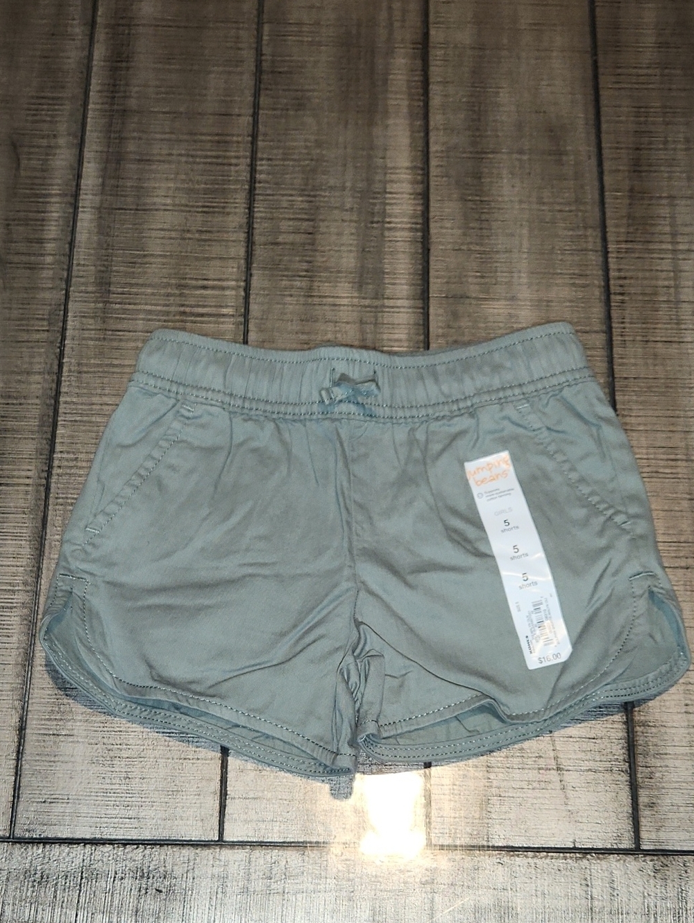 NWT Jumping Beans Light Sage Drawstring Casual Shorts